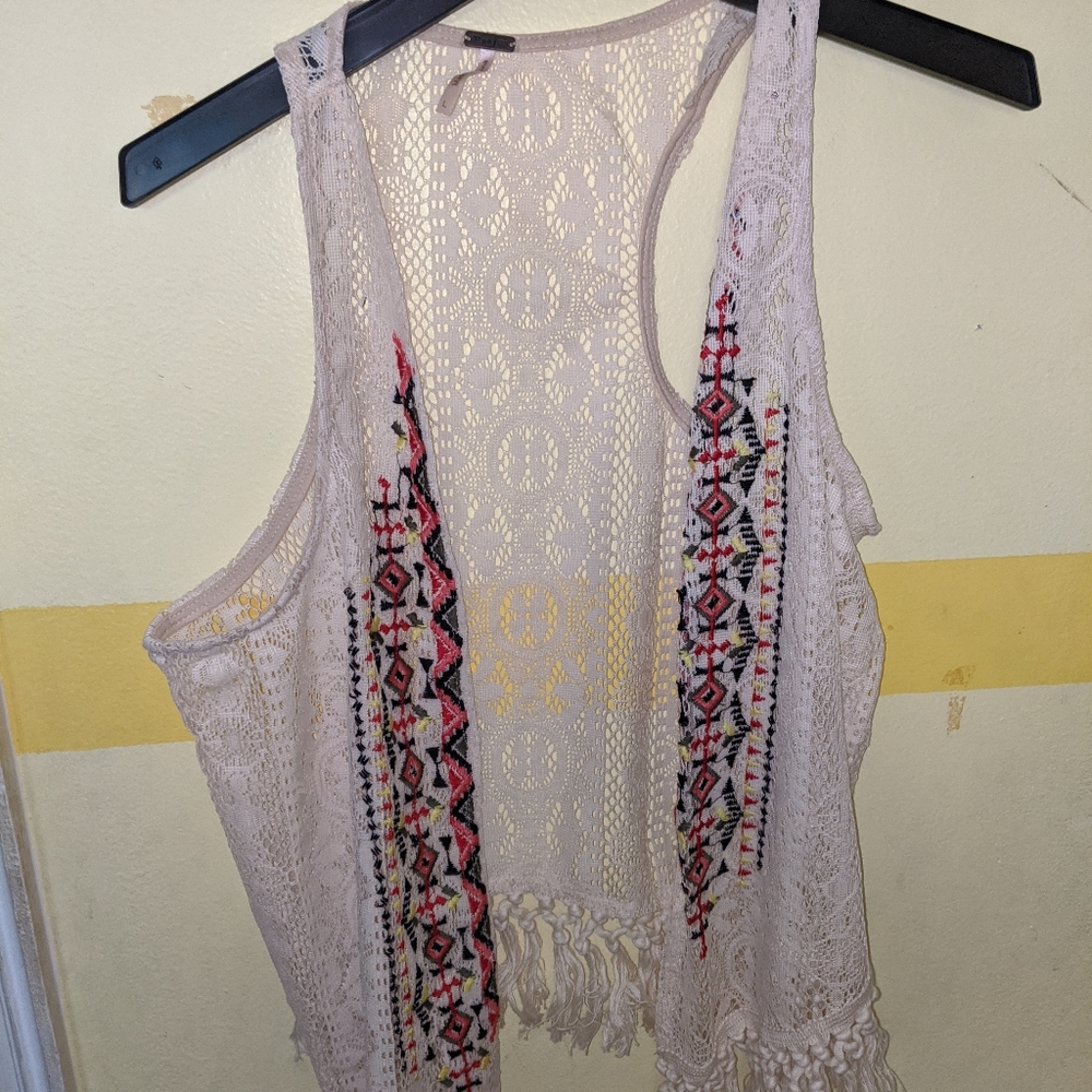 Boho style lace vest